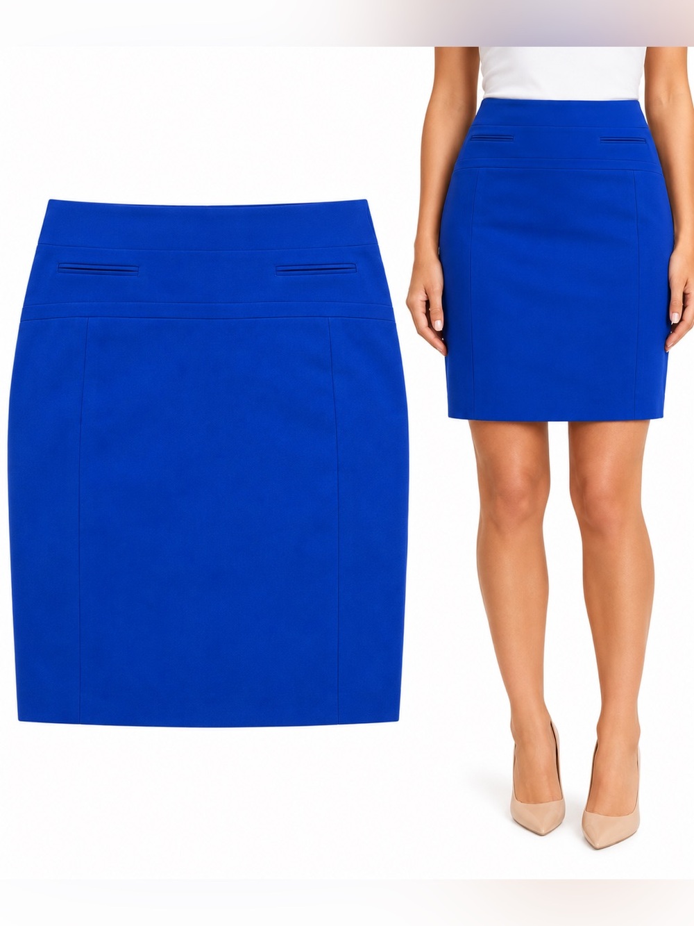 Express Cobalt Blue High Waist Pencil Skirt Size 8